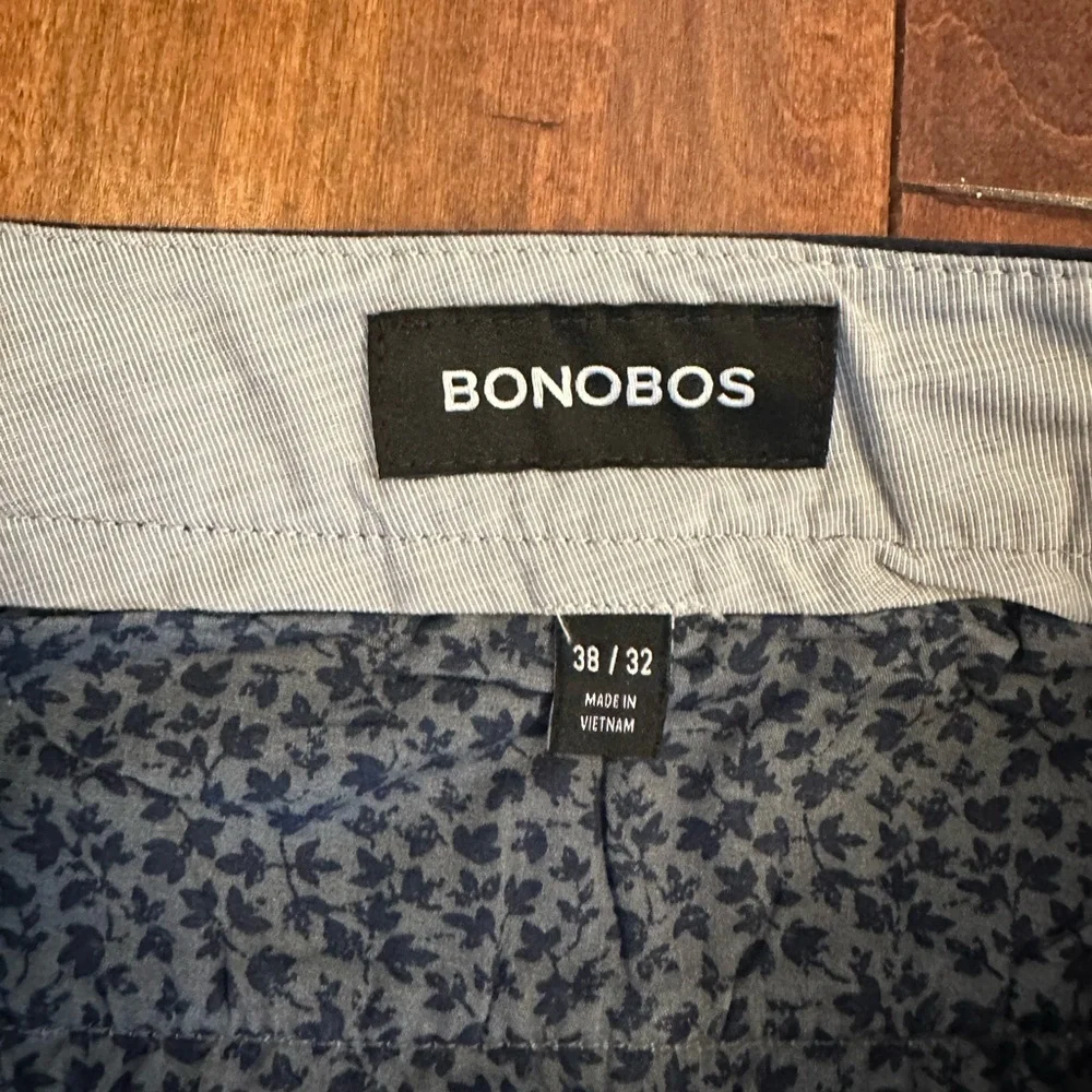 Bonobos Navy Blue Slim Tapered Fit Chinos Pants Sz 38x32 - Picture 10 of 12